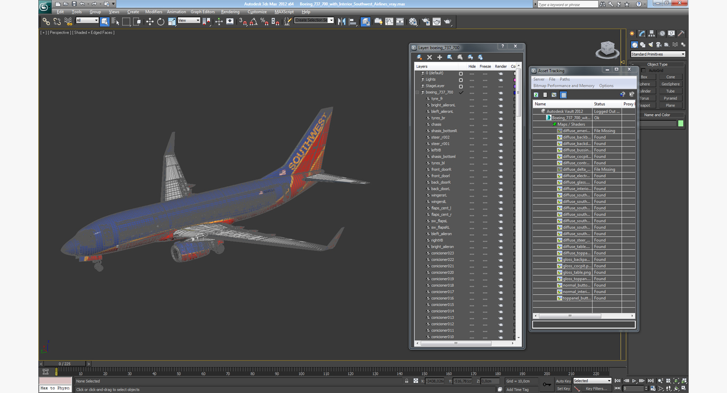 Boeing 737 700 with Interior Southwest Airlines 3D