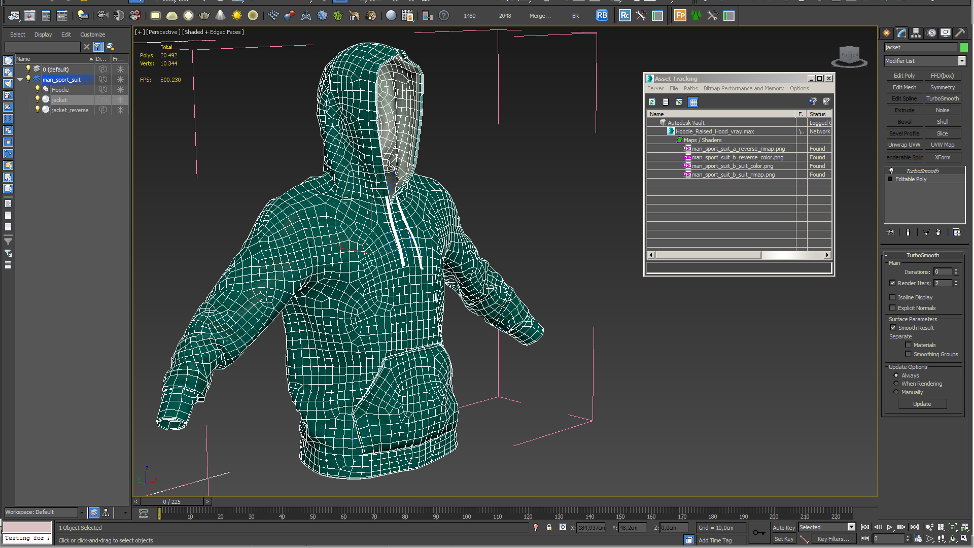 3D Hoodie Raised Hood model