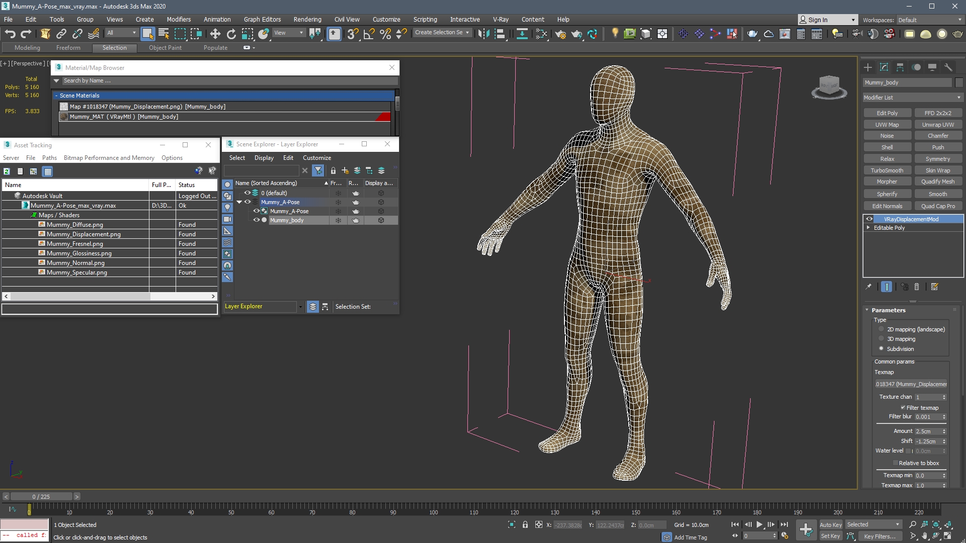 Mummy A-Pose 3D