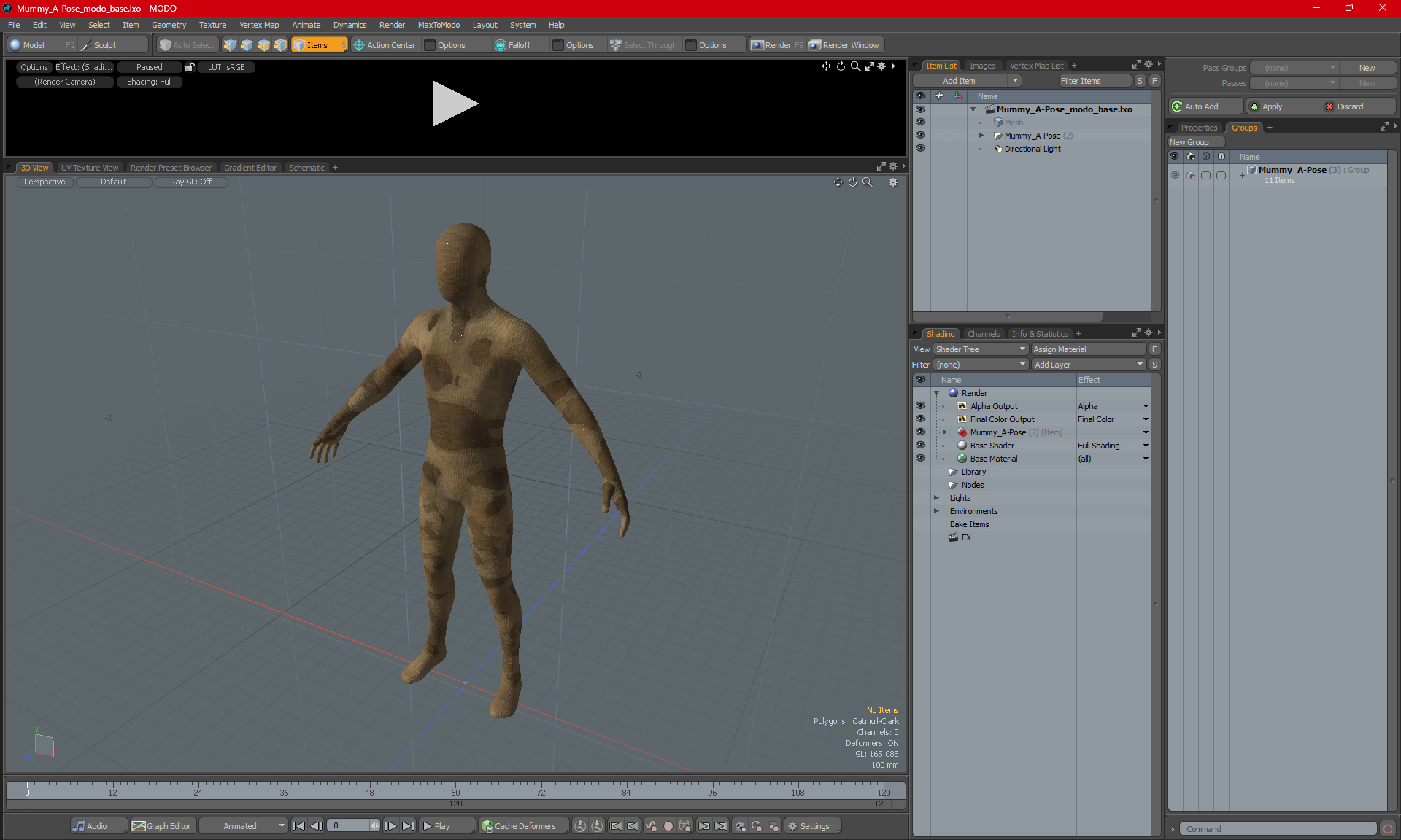 Mummy A-Pose 3D