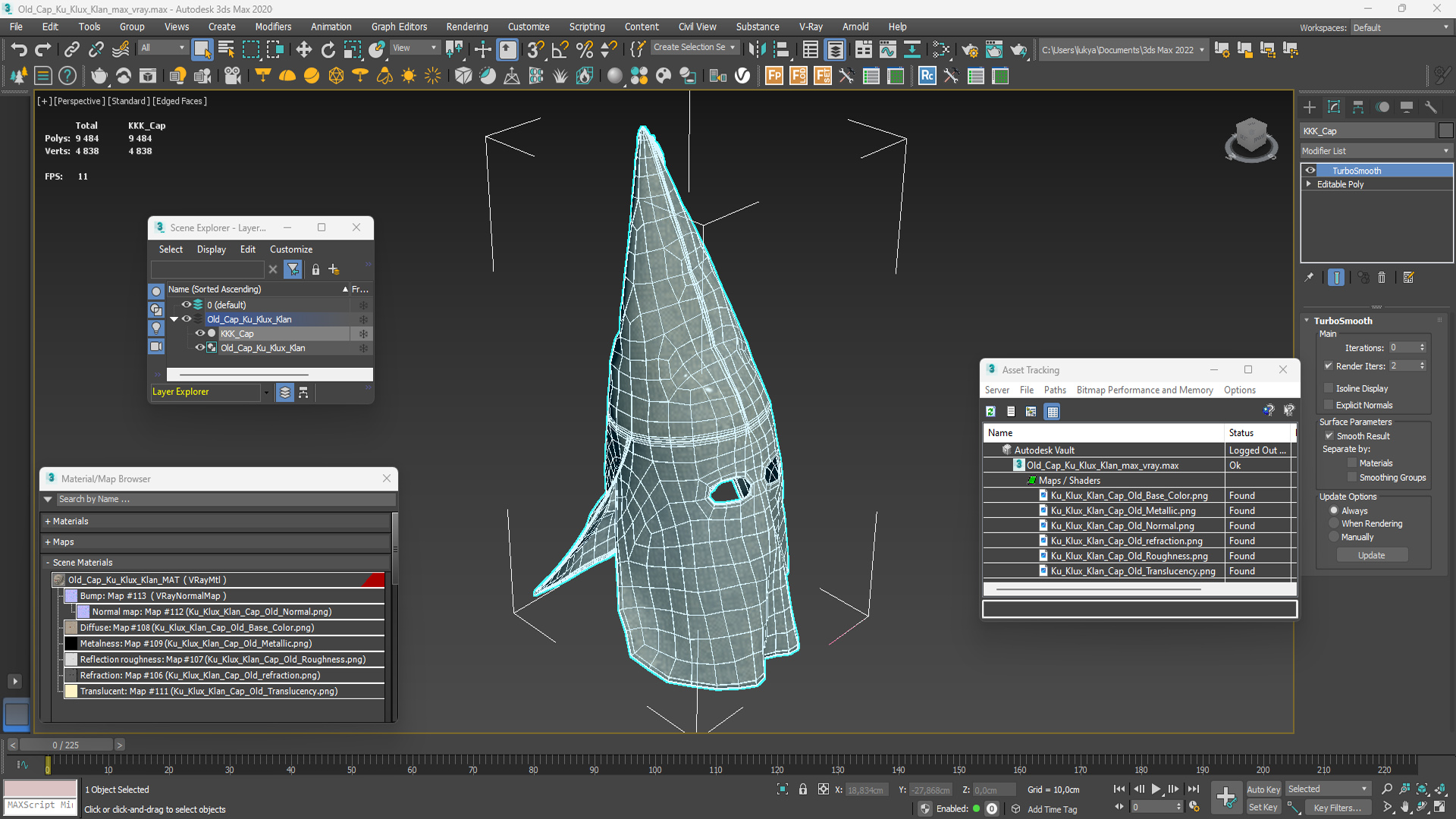 3D model Old Cap Ku Klux Klan