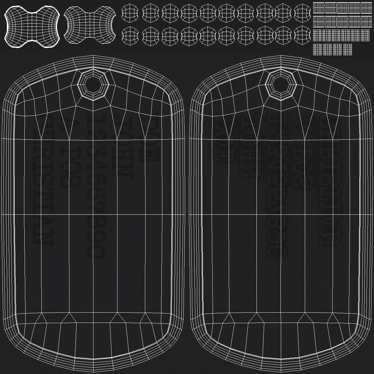 3D Classic Military Dog Tag Necklace model