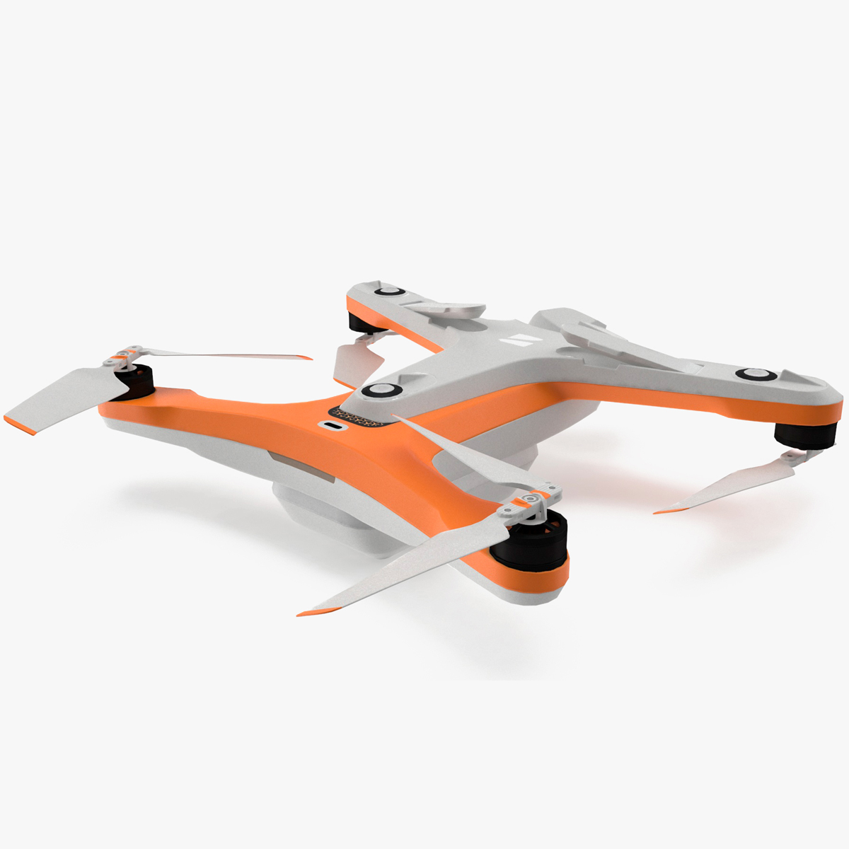 3D Advanced Drone White Off State Rigged for Cinema 4D