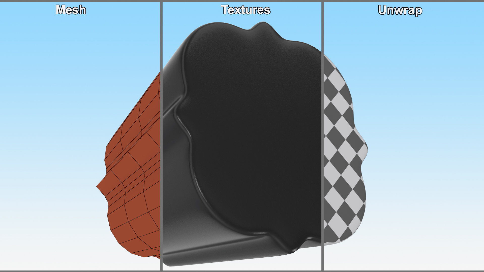 Kitchen Cabinet Handle Knob Designed Black 3D
