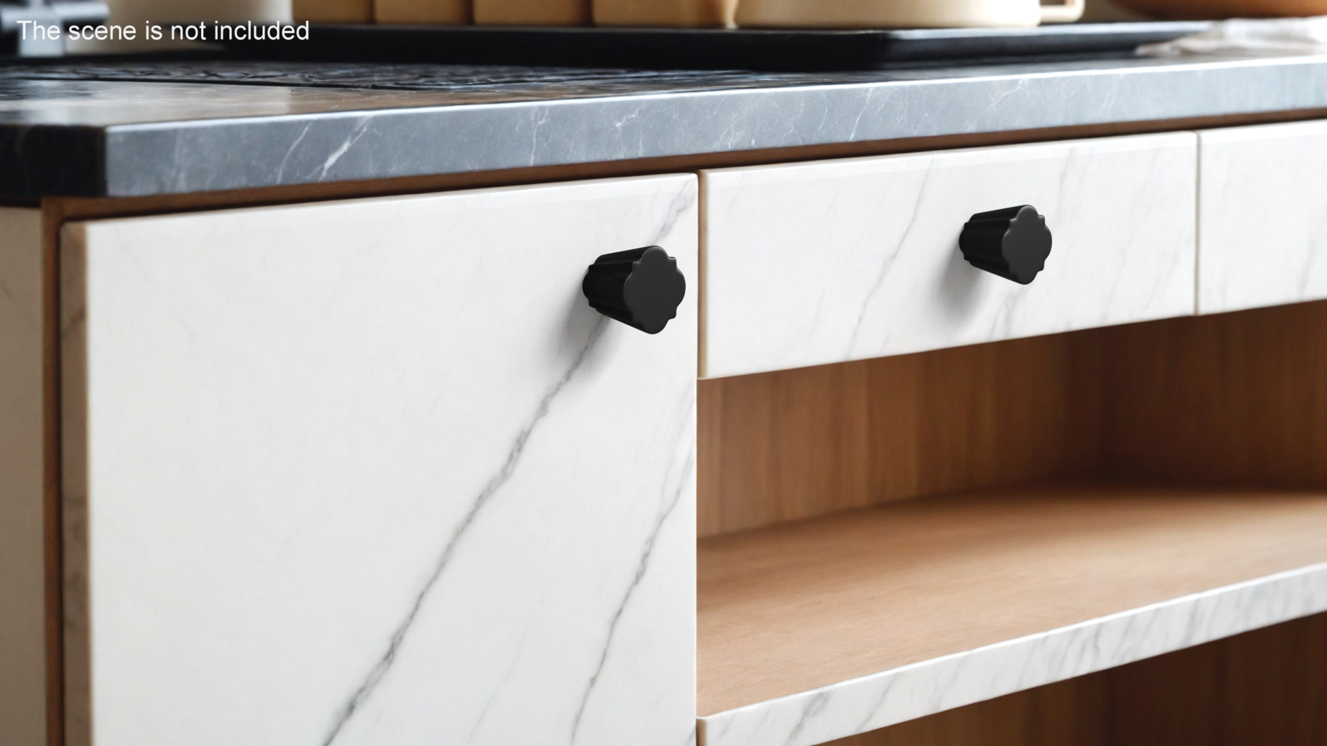 Kitchen Cabinet Handle Knob Designed Black 3D