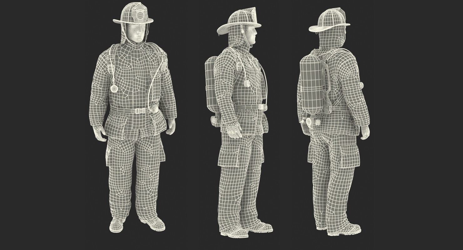 3D model Firefighter Standing Pose