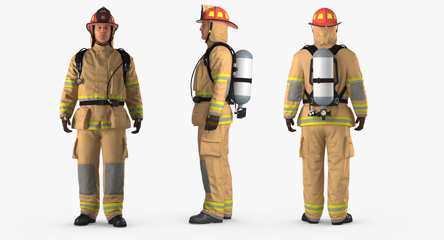 3D model Firefighter Standing Pose
