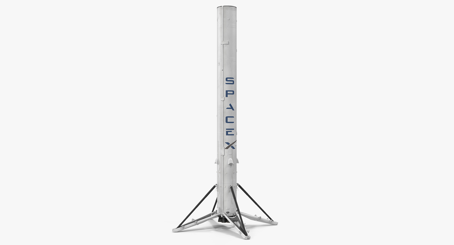 3D Falcon 9 First Stage with Landing Legs model
