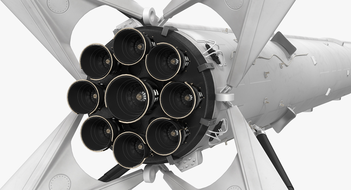 3D Falcon 9 First Stage with Landing Legs model