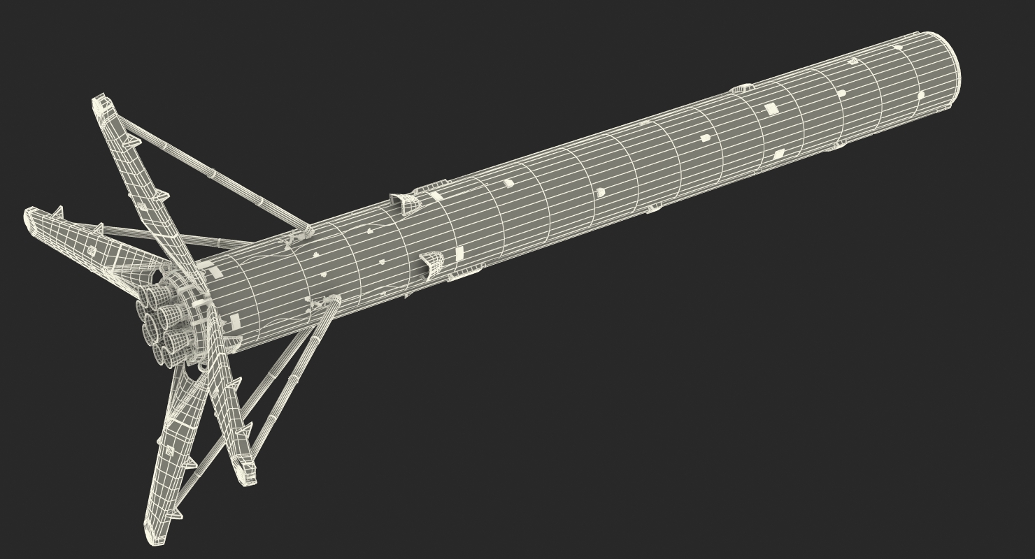3D Falcon 9 First Stage with Landing Legs model