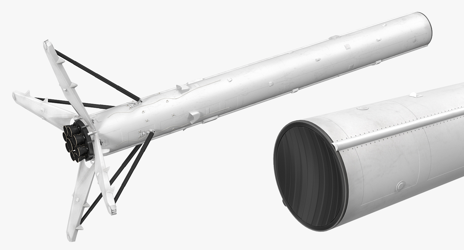3D Falcon 9 First Stage with Landing Legs model