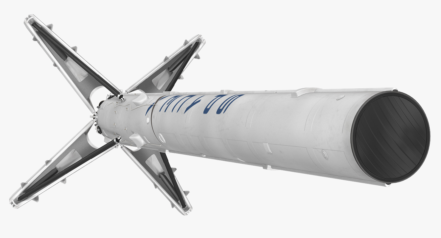 3D Falcon 9 First Stage with Landing Legs model