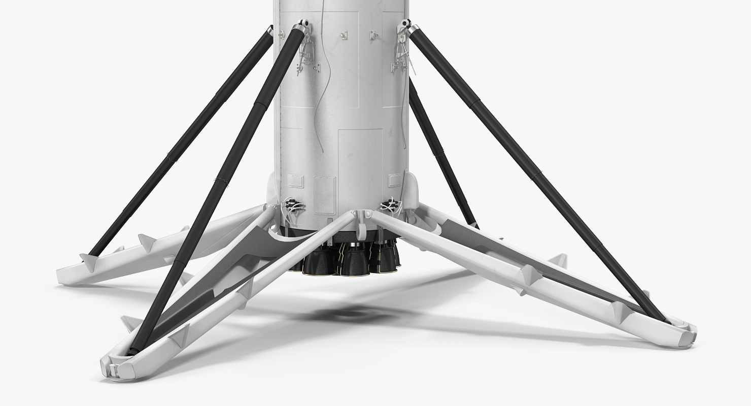 3D Falcon 9 First Stage with Landing Legs model