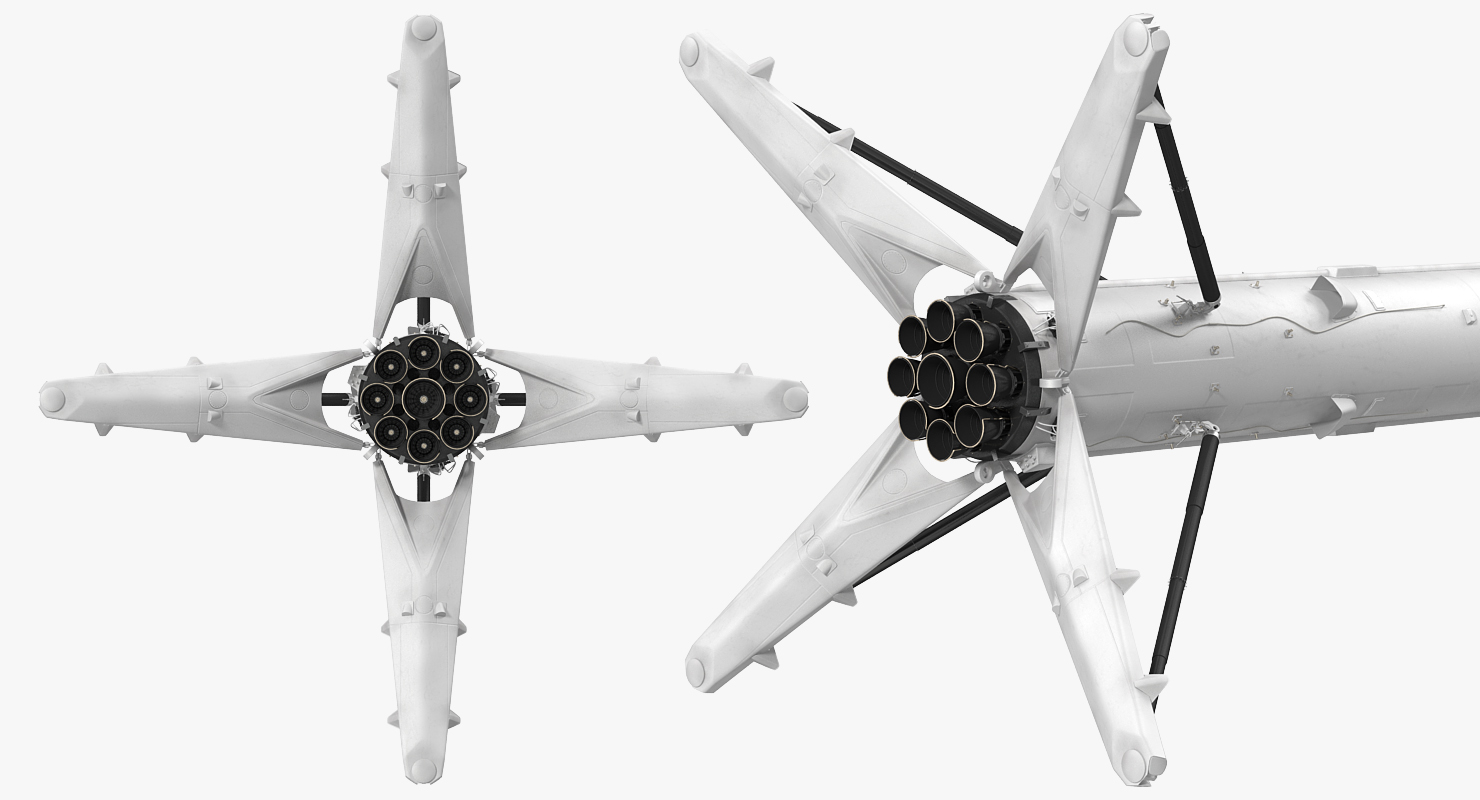 3D Falcon 9 First Stage with Landing Legs model