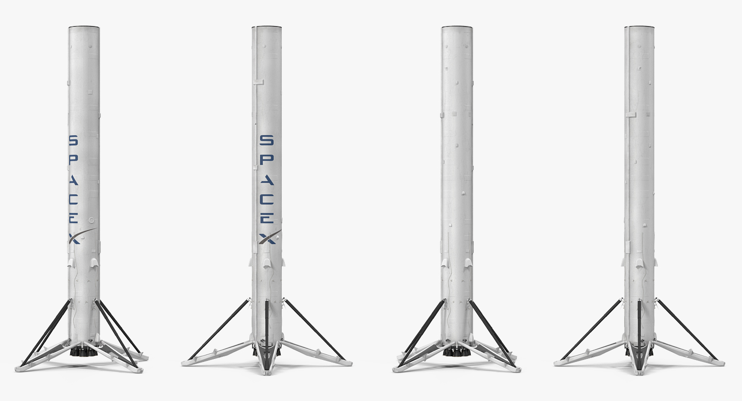 3D Falcon 9 First Stage with Landing Legs model