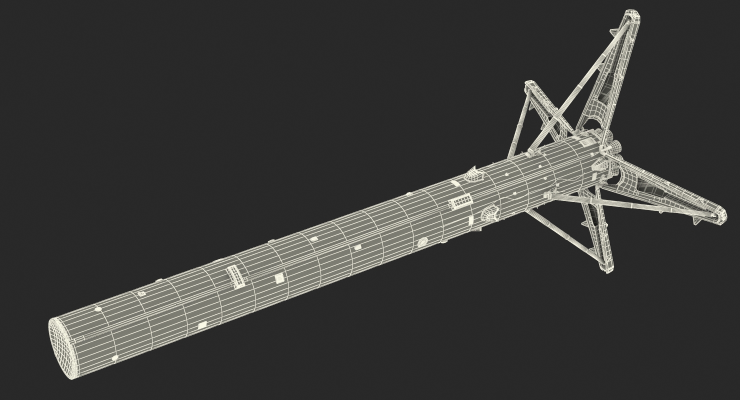 3D Falcon 9 First Stage with Landing Legs model