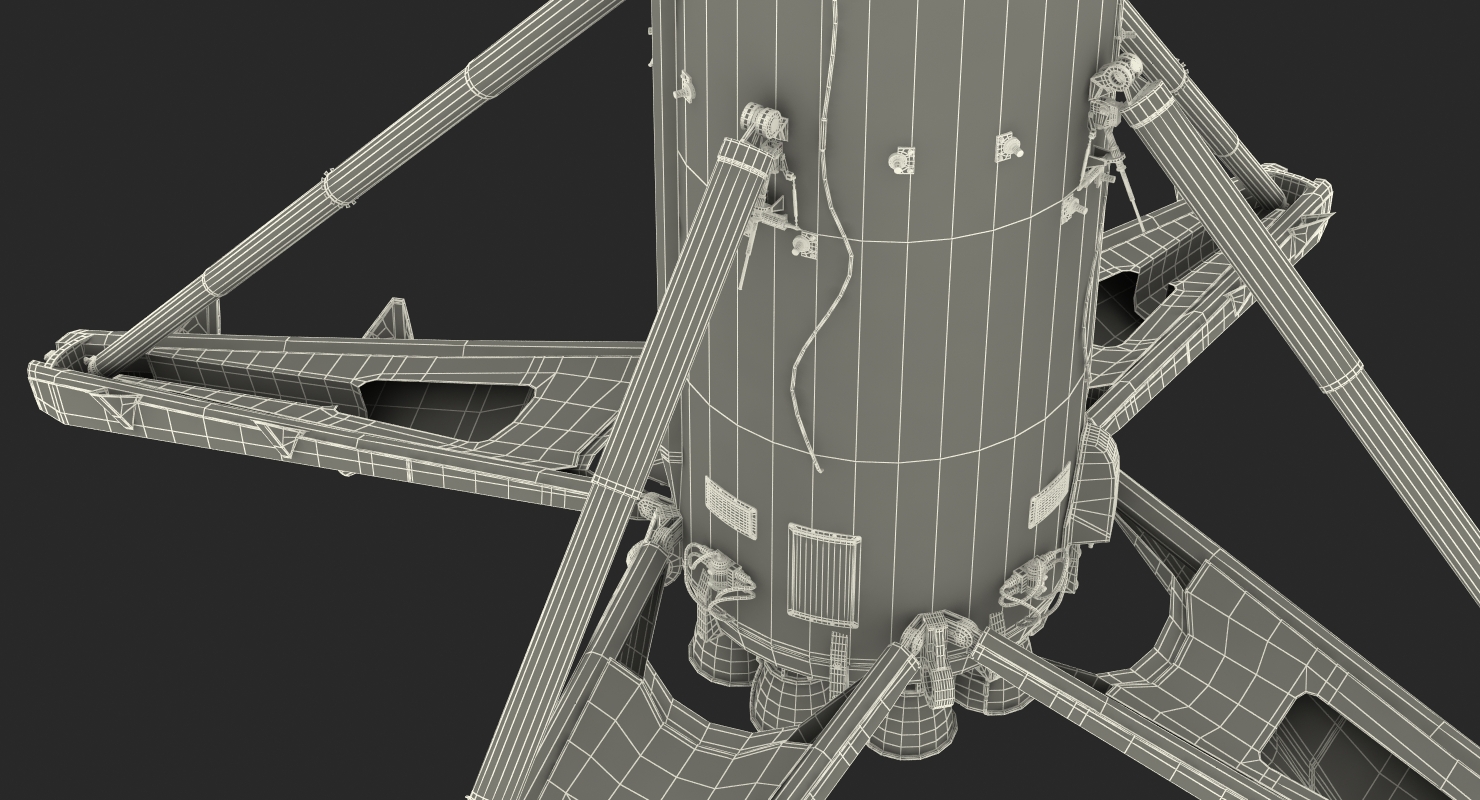 3D Falcon 9 First Stage with Landing Legs model