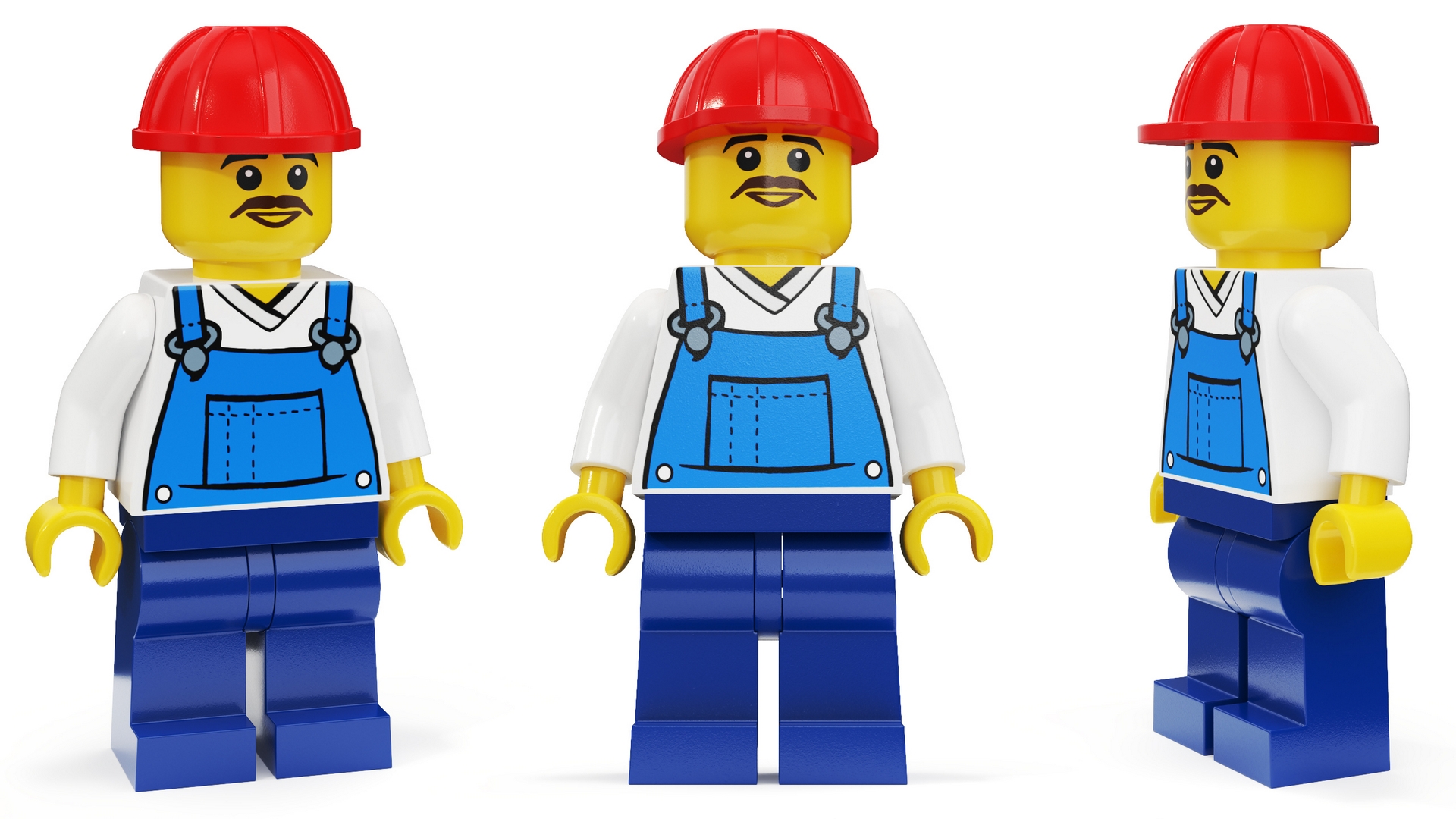 Minifigure LEGO Worker Rigged 3D model