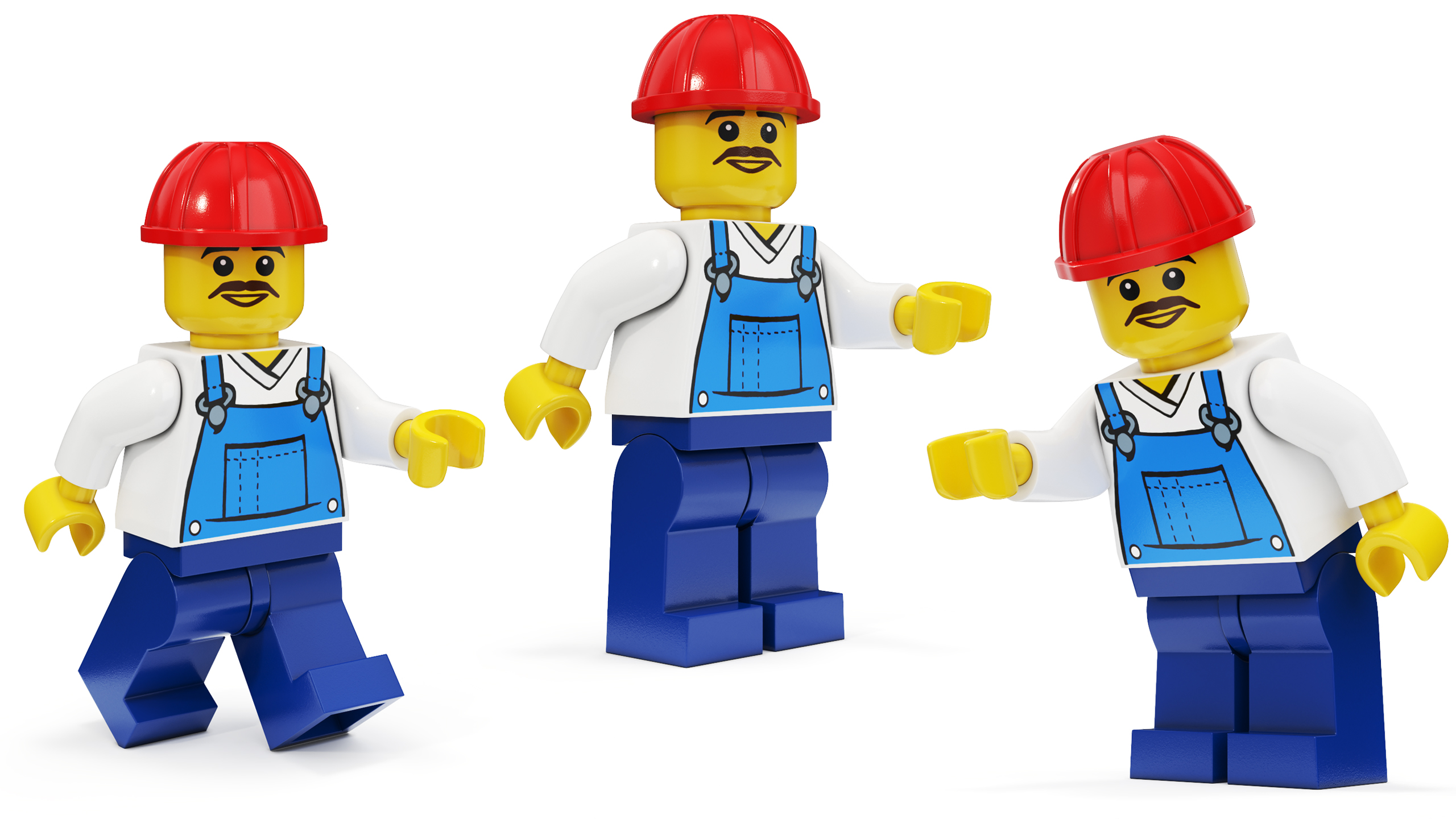 Minifigure LEGO Worker Rigged 3D model