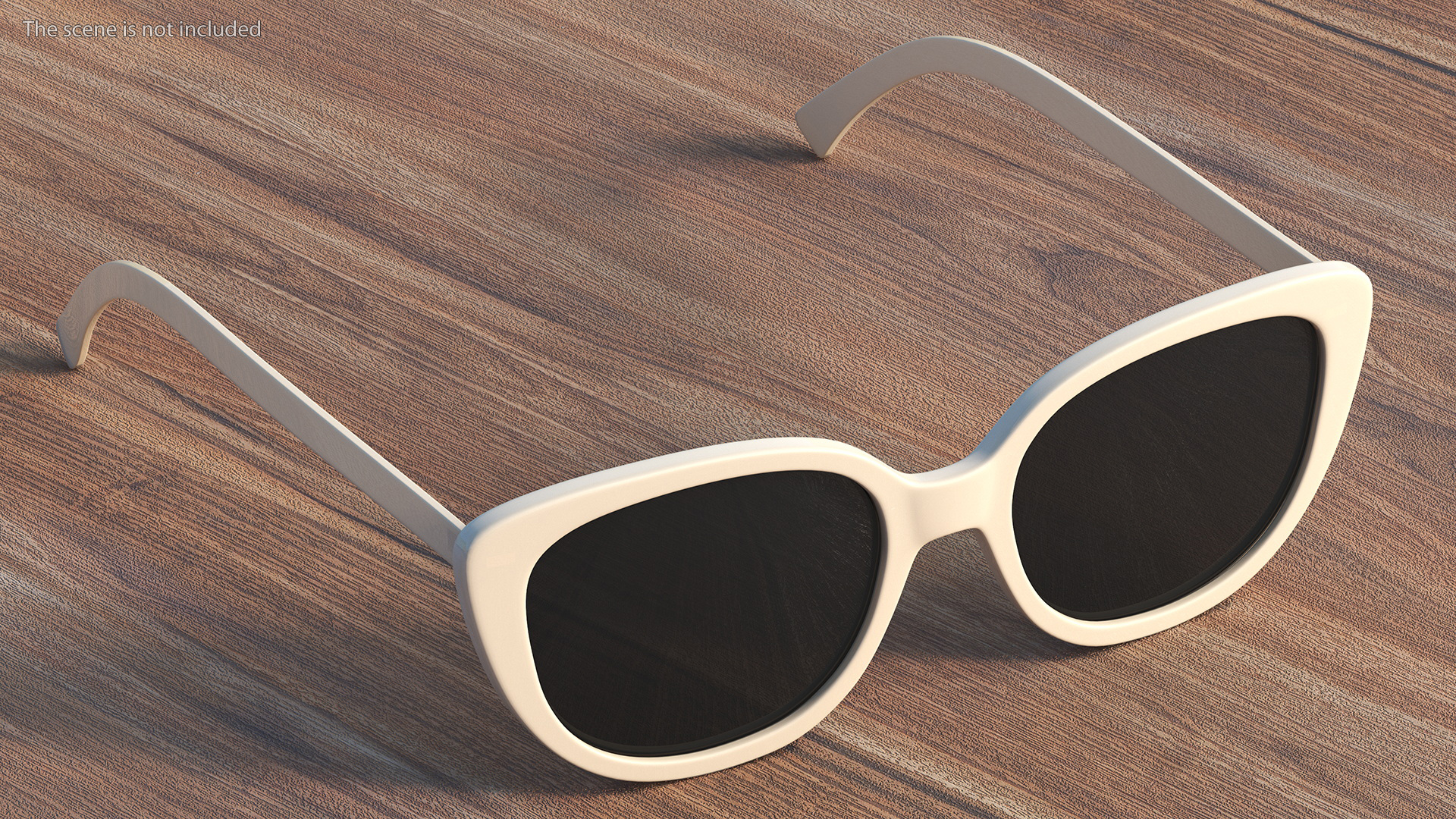 Ivory Frame Cat Eye Glasses 3D