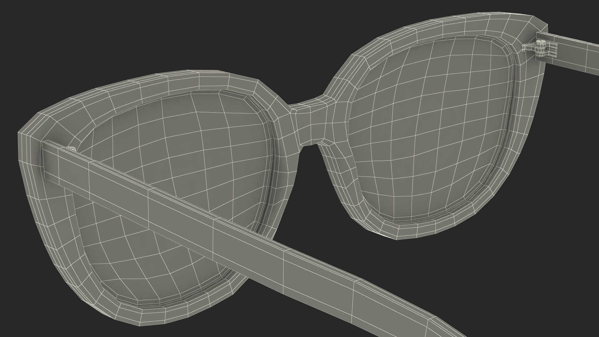 Ivory Frame Cat Eye Glasses 3D