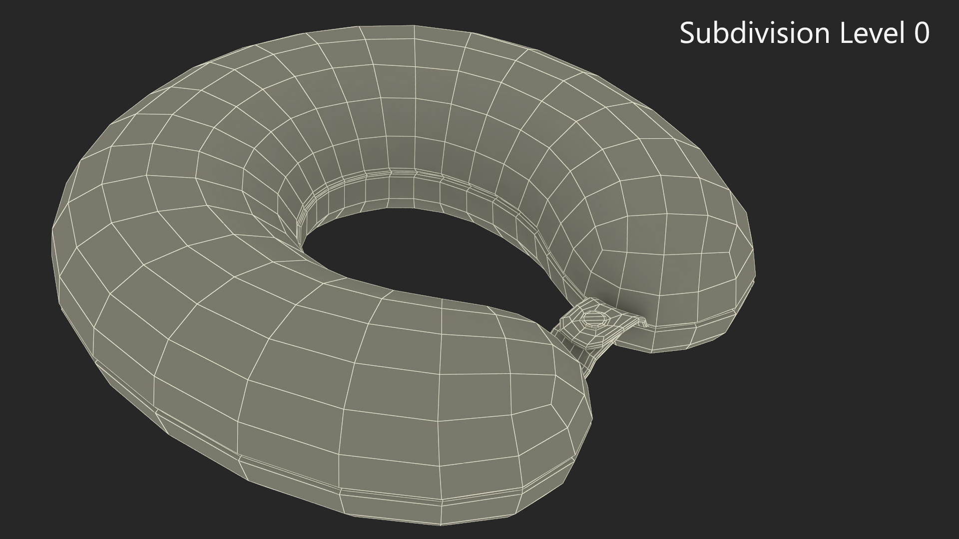 Neck Support Travel Pillow Black 3D