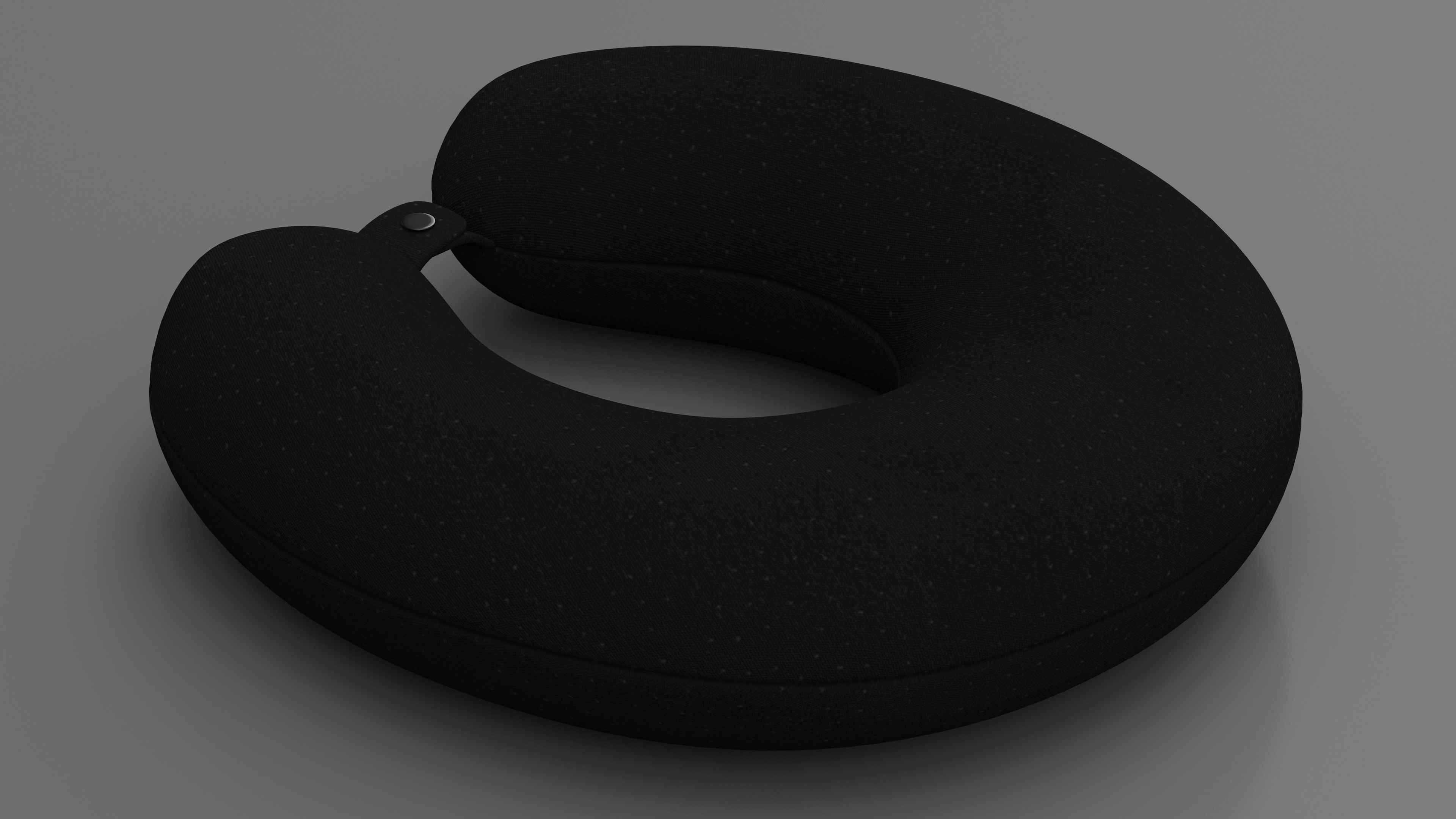 Neck Support Travel Pillow Black 3D
