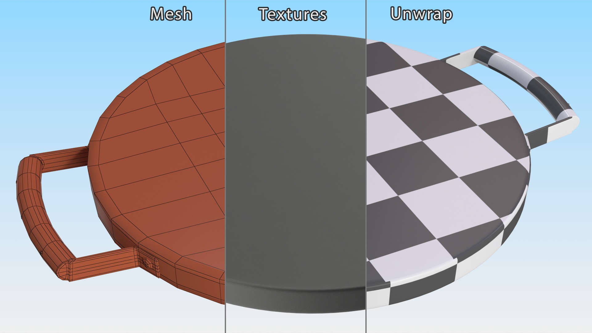 Flat Grill Pan 3D model