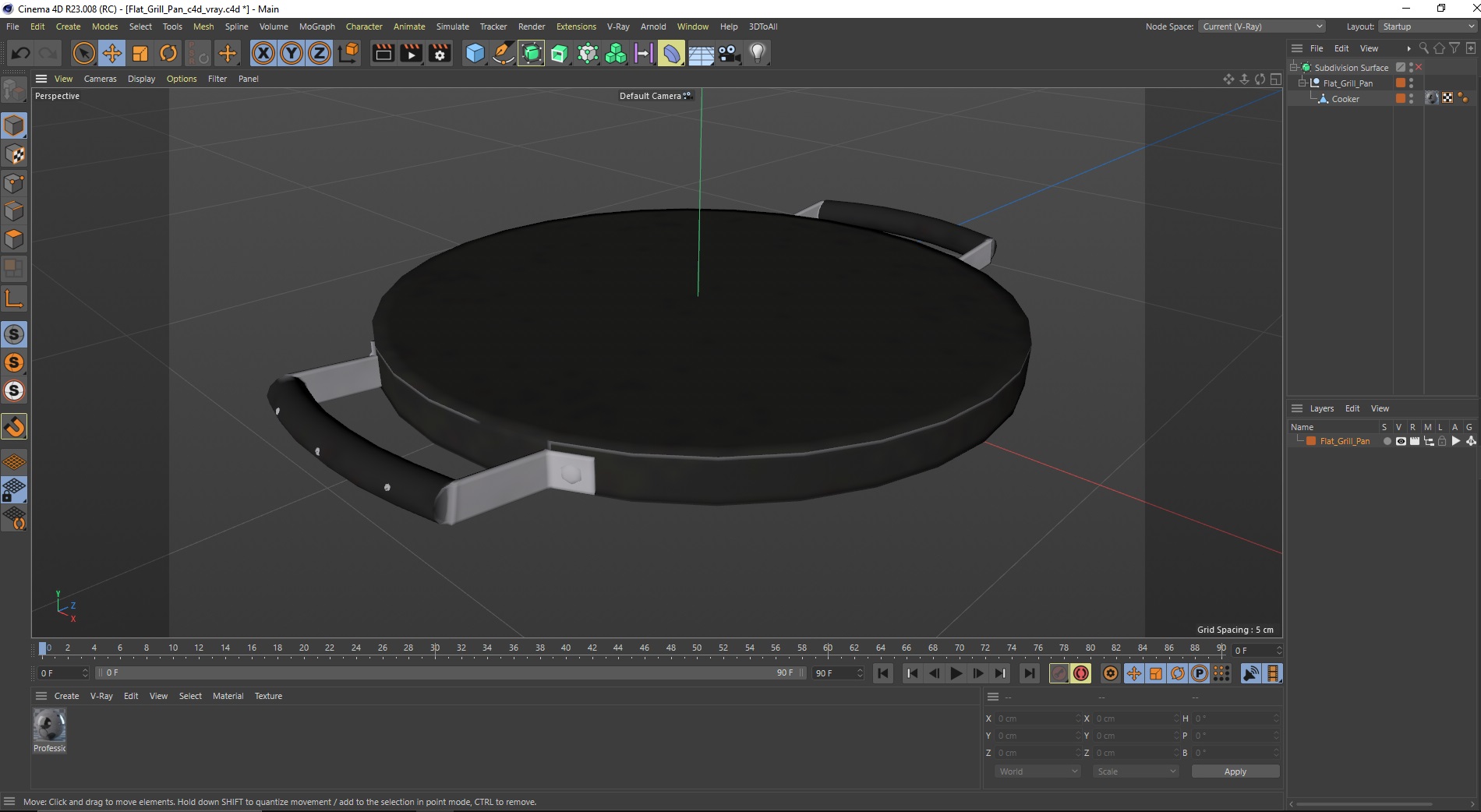 Flat Grill Pan 3D model