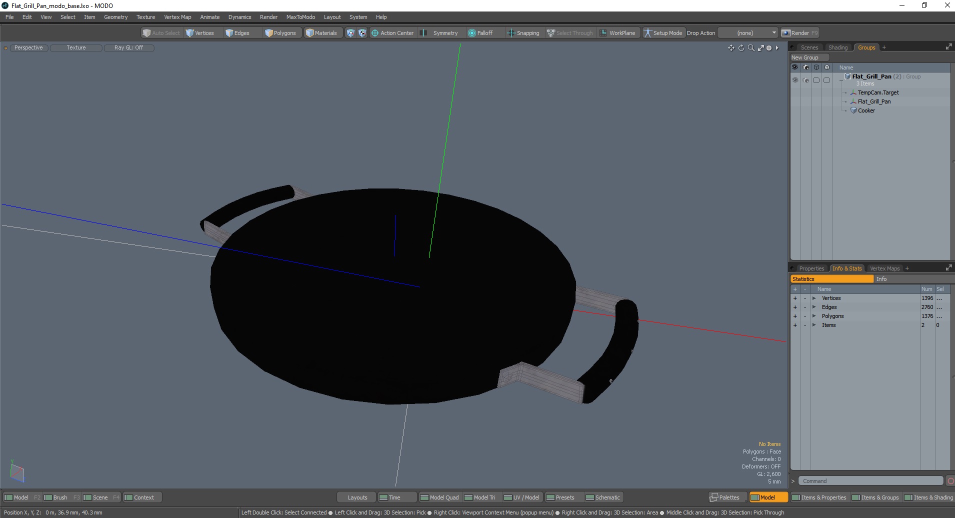 Flat Grill Pan 3D model