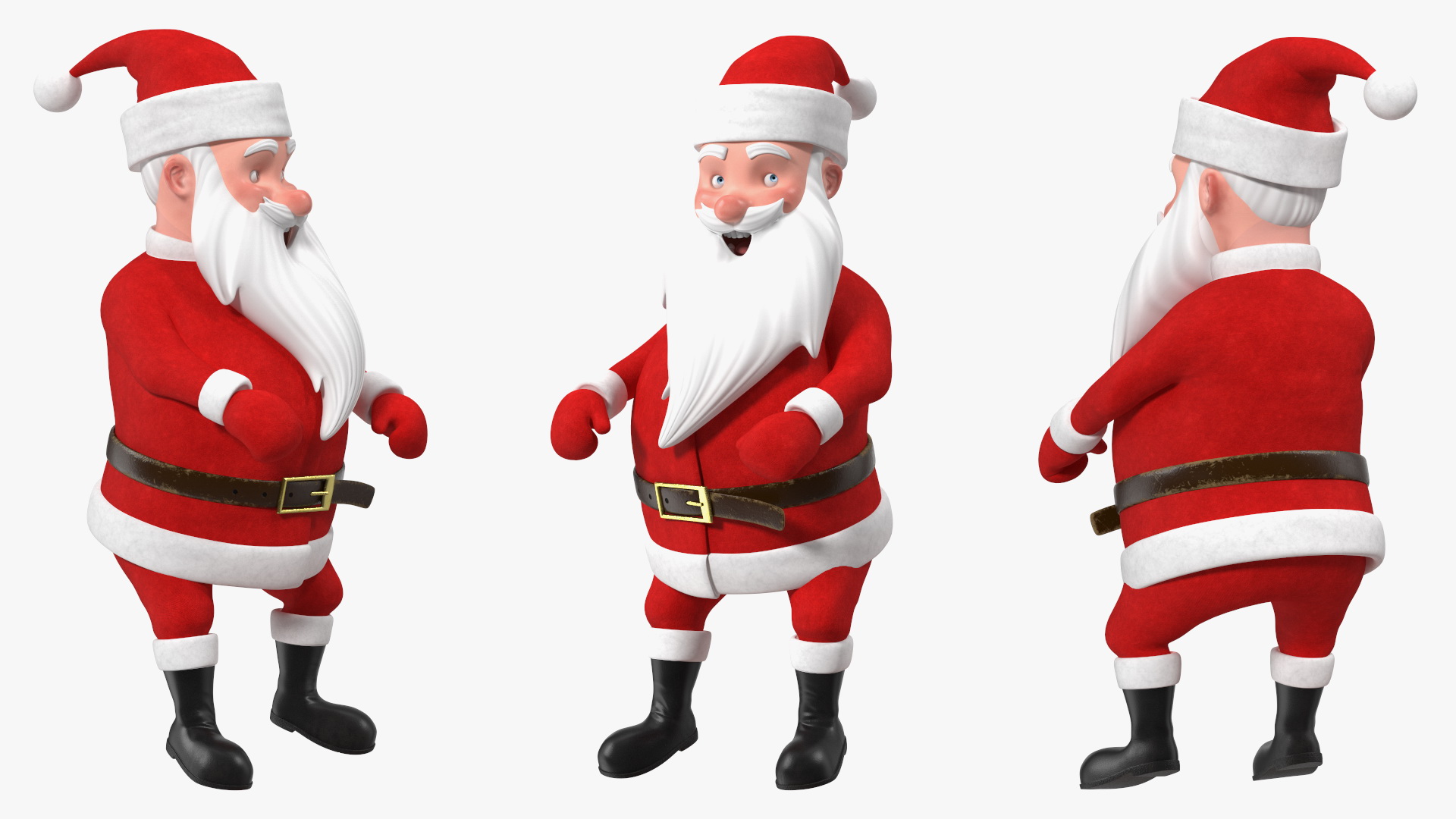 Flying Santa Claus Reindeer Sleigh 3D model