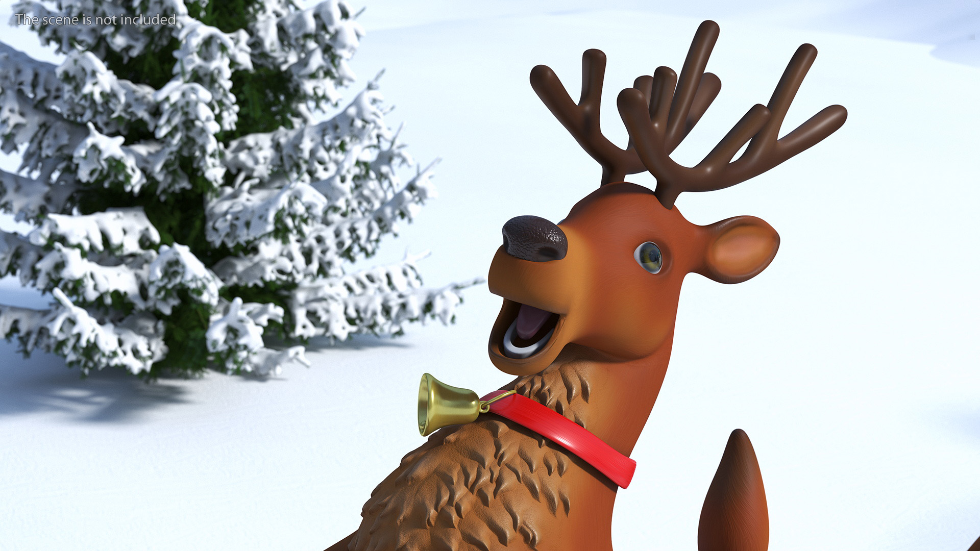 Flying Santa Claus Reindeer Sleigh 3D model