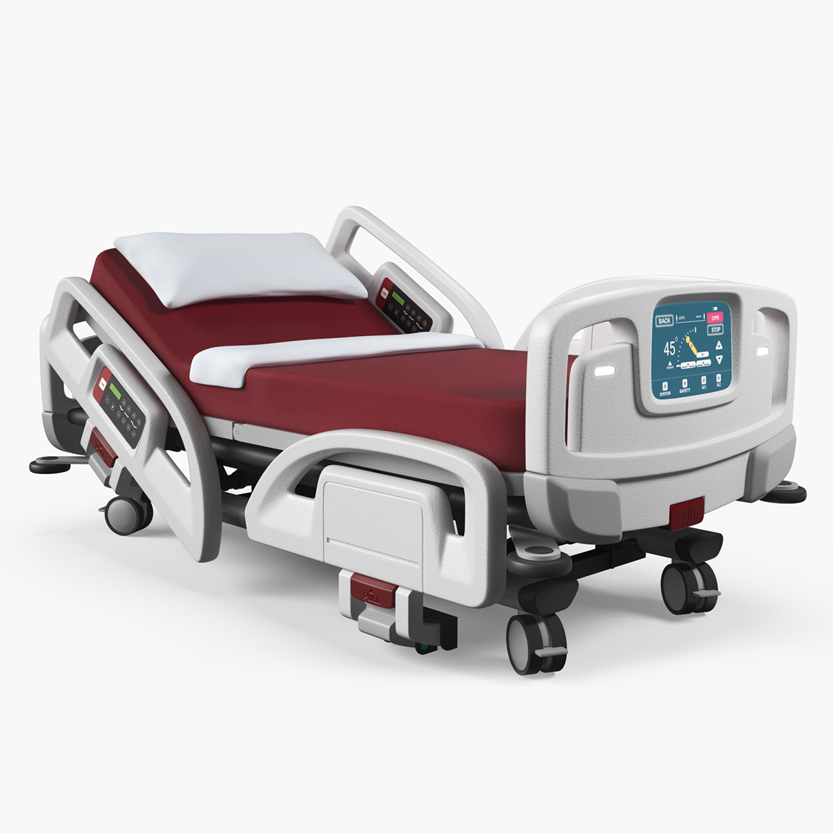 Smart Hospital Bed Rigged for Maya 3D model