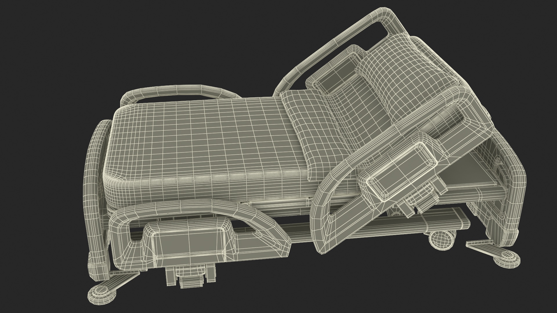 Smart Hospital Bed Rigged for Maya 3D model