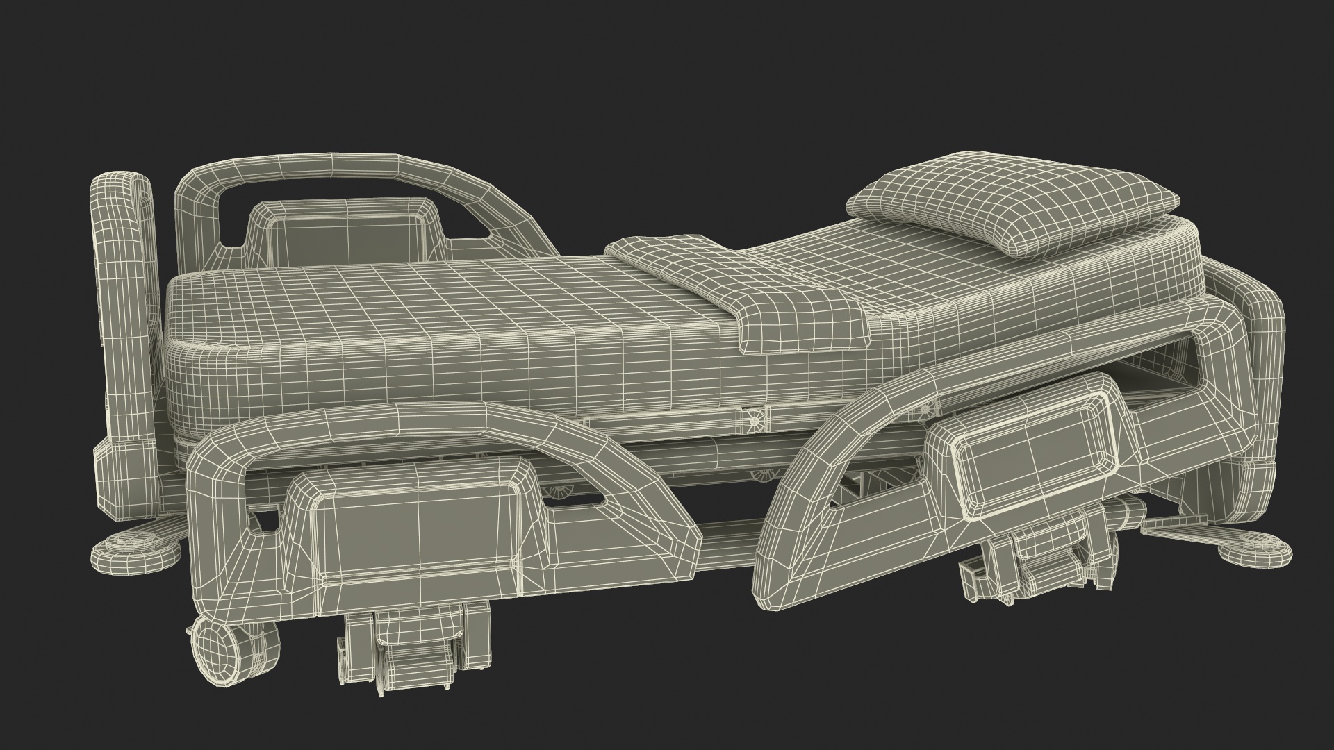 Smart Hospital Bed Rigged for Maya 3D model