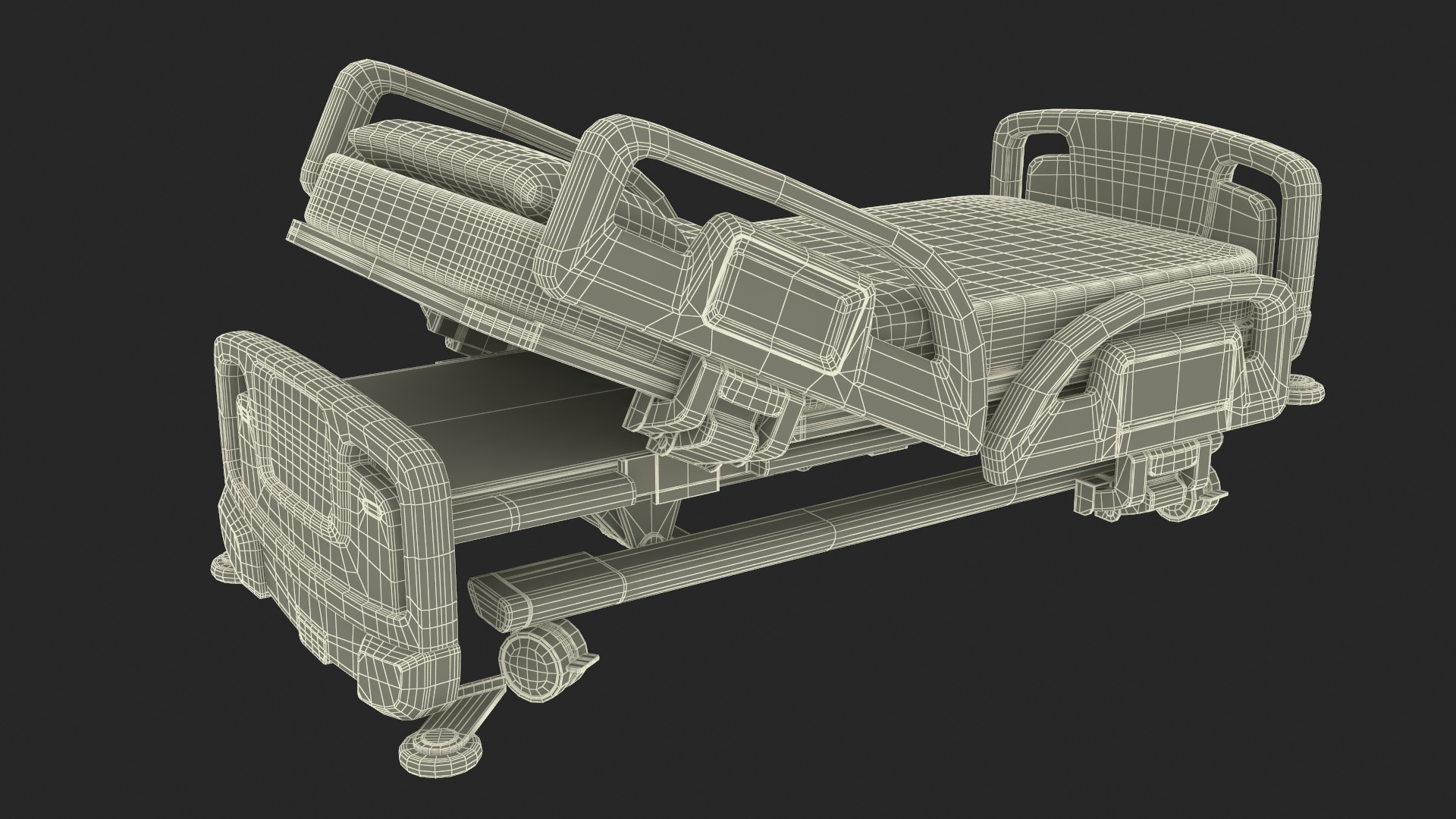 Smart Hospital Bed Rigged for Maya 3D model