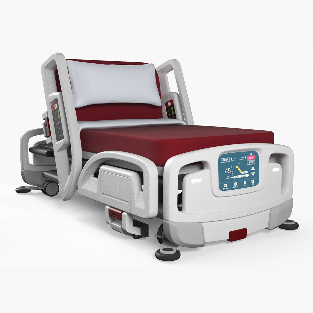 Smart Hospital Bed Rigged for Maya 3D model