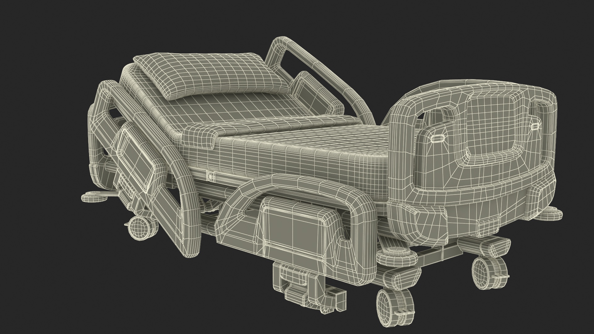 Smart Hospital Bed Rigged for Maya 3D model