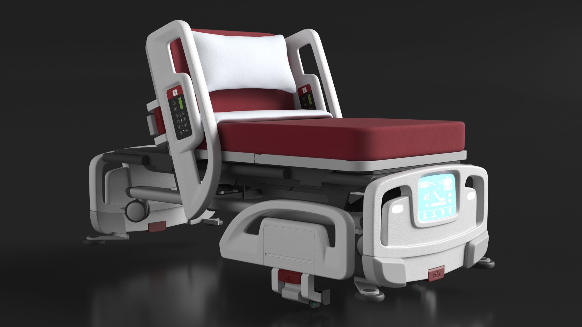 Smart Hospital Bed Rigged for Maya 3D model
