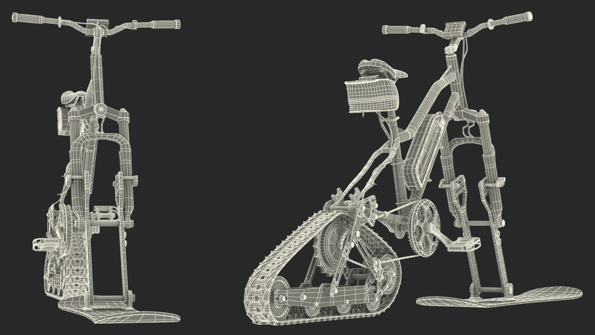 Electric SnowBike Rigged 3D model
