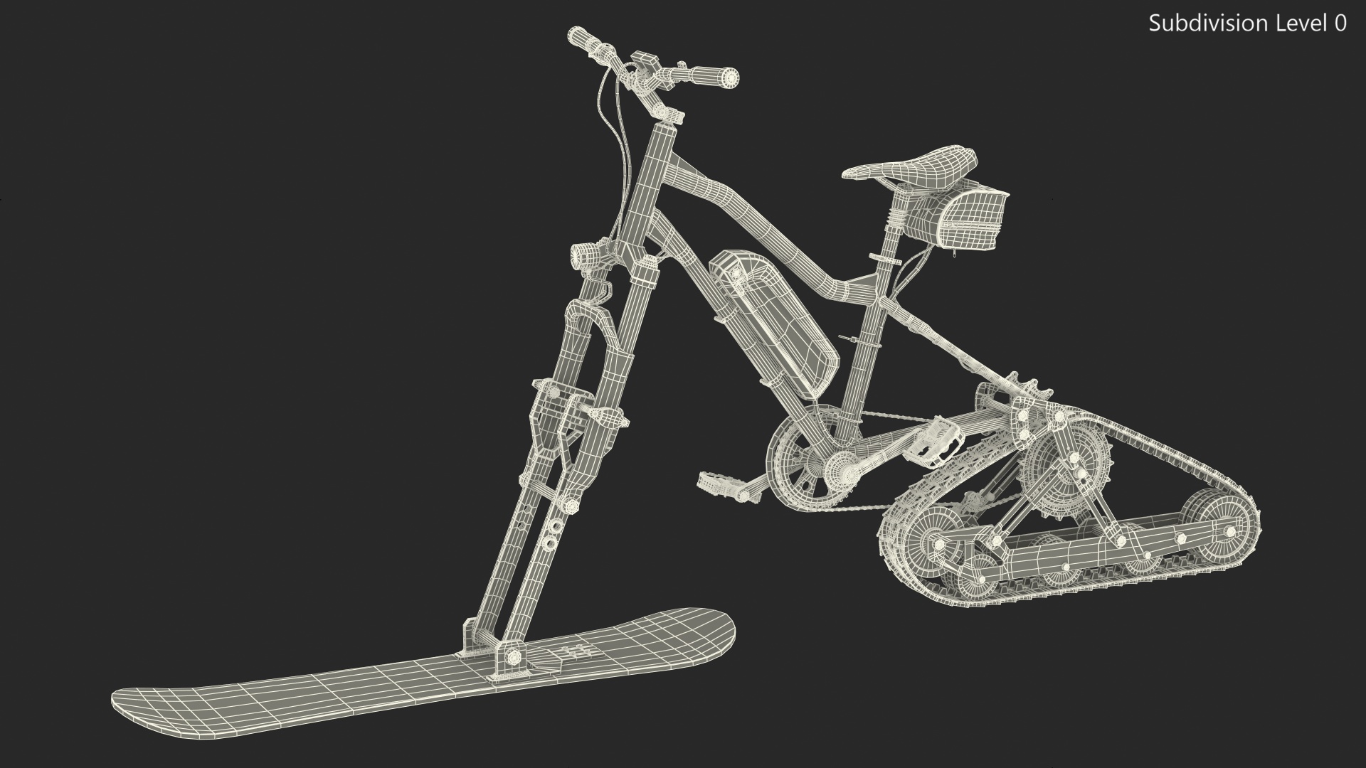 Electric SnowBike Rigged 3D model