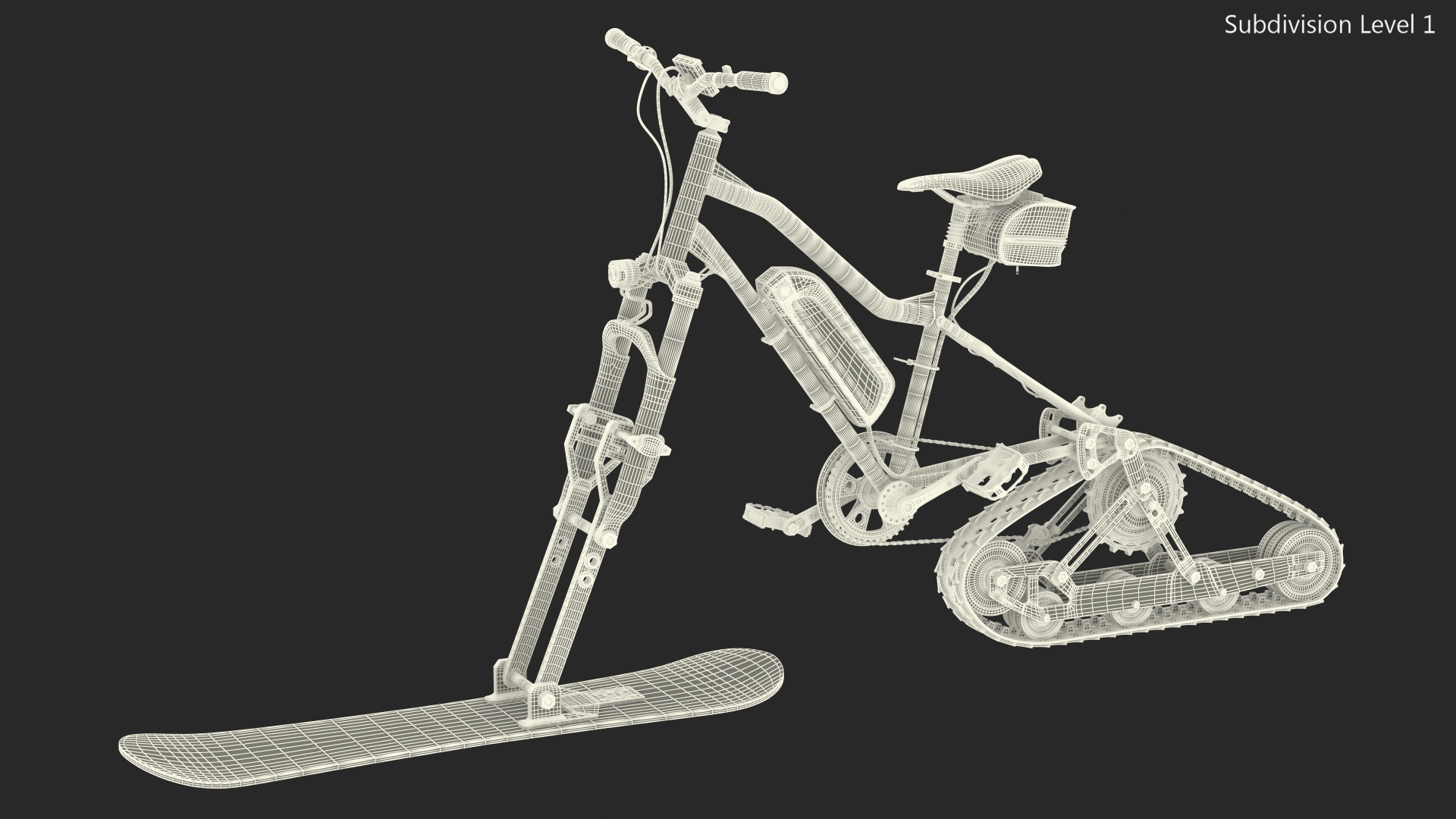 Electric SnowBike Rigged 3D model