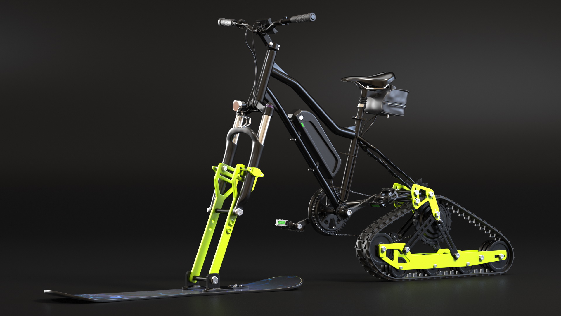 Electric SnowBike Rigged 3D model