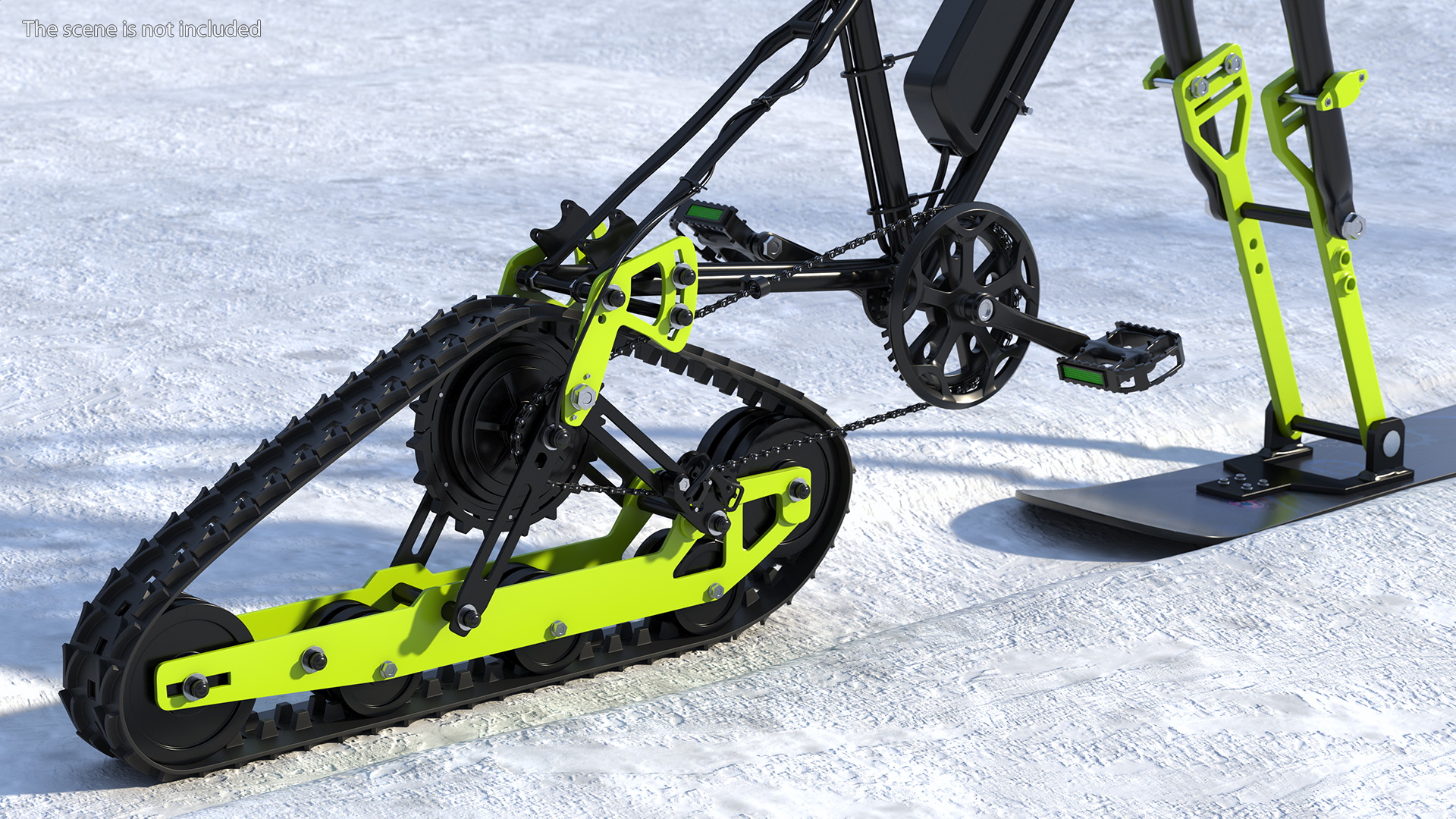 Electric SnowBike Rigged 3D model