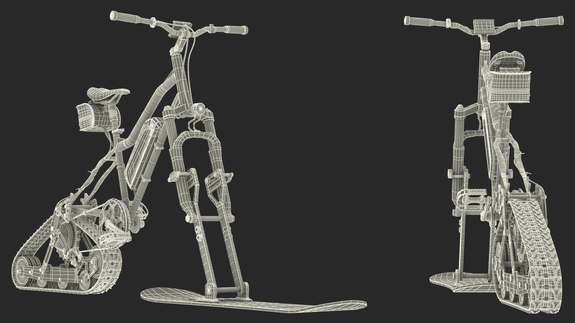 Electric SnowBike Rigged 3D model
