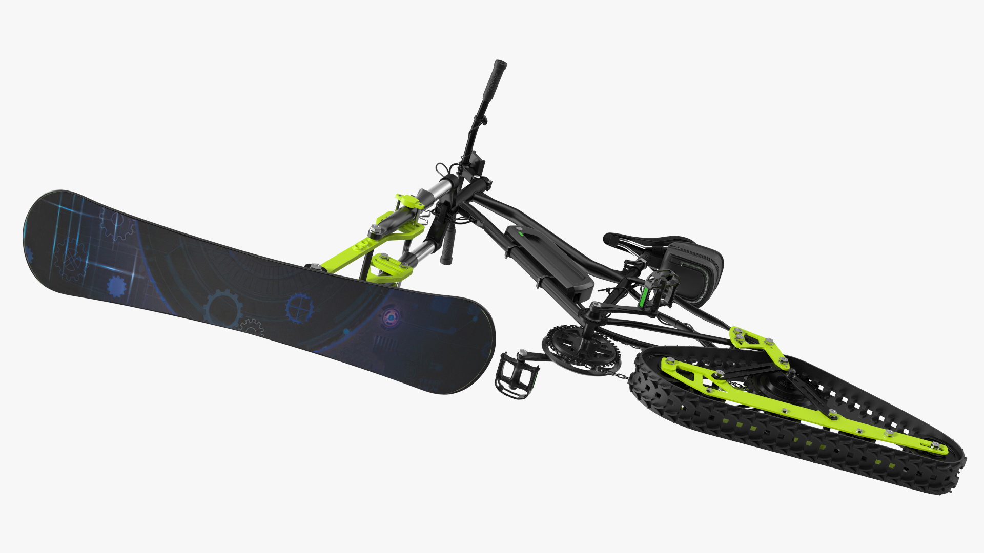 Electric SnowBike Rigged 3D model