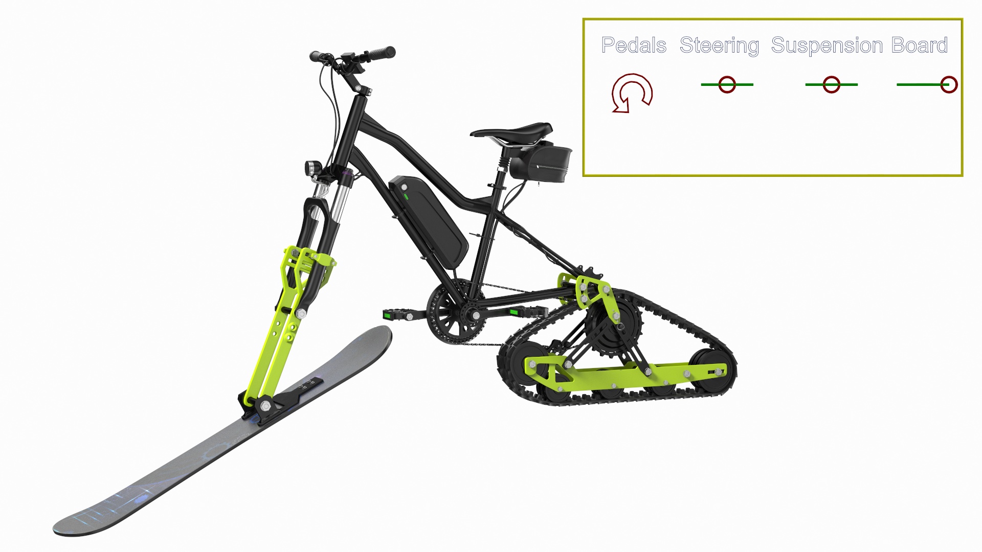 Electric SnowBike Rigged 3D model