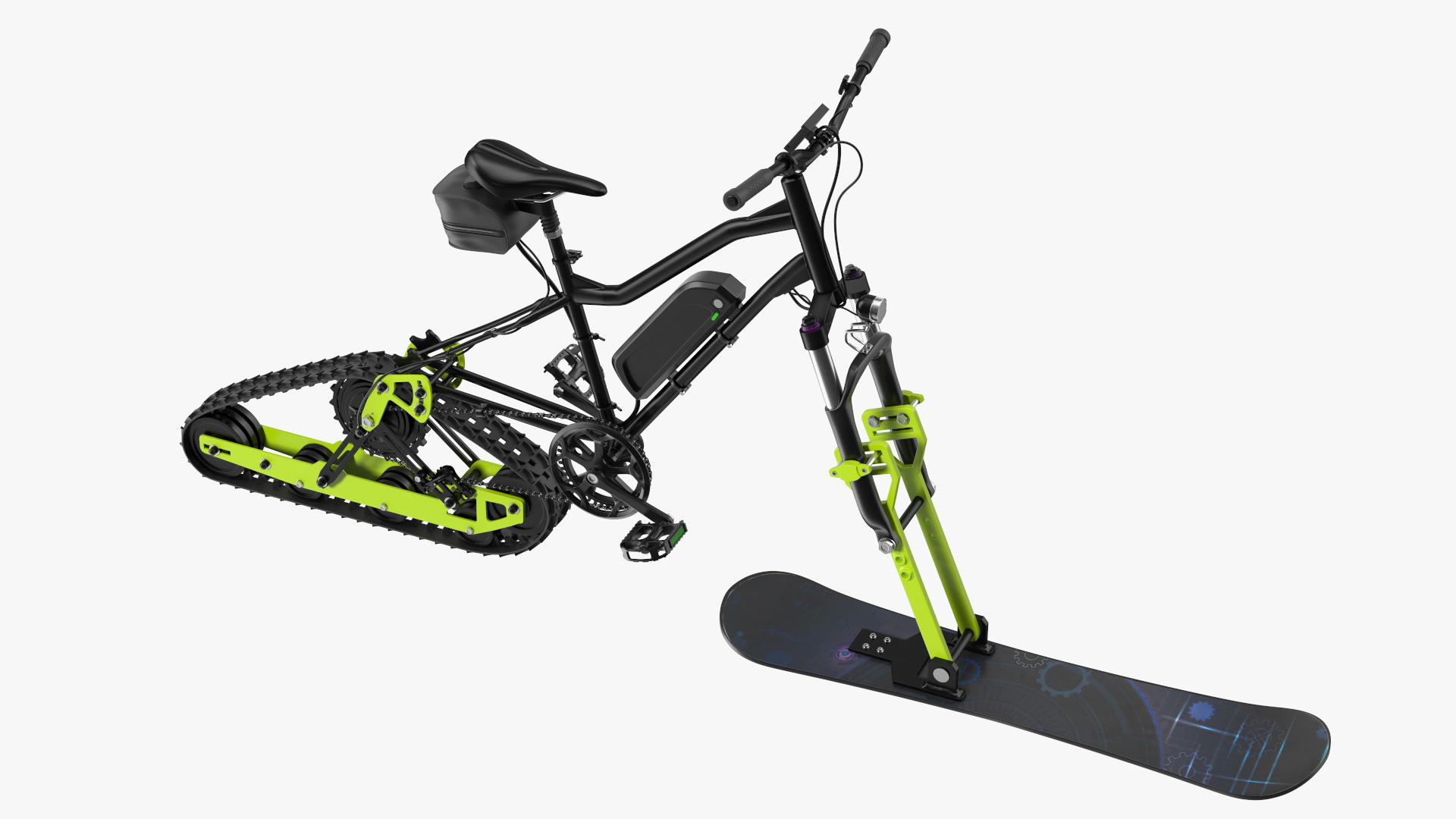 Electric SnowBike Rigged 3D model