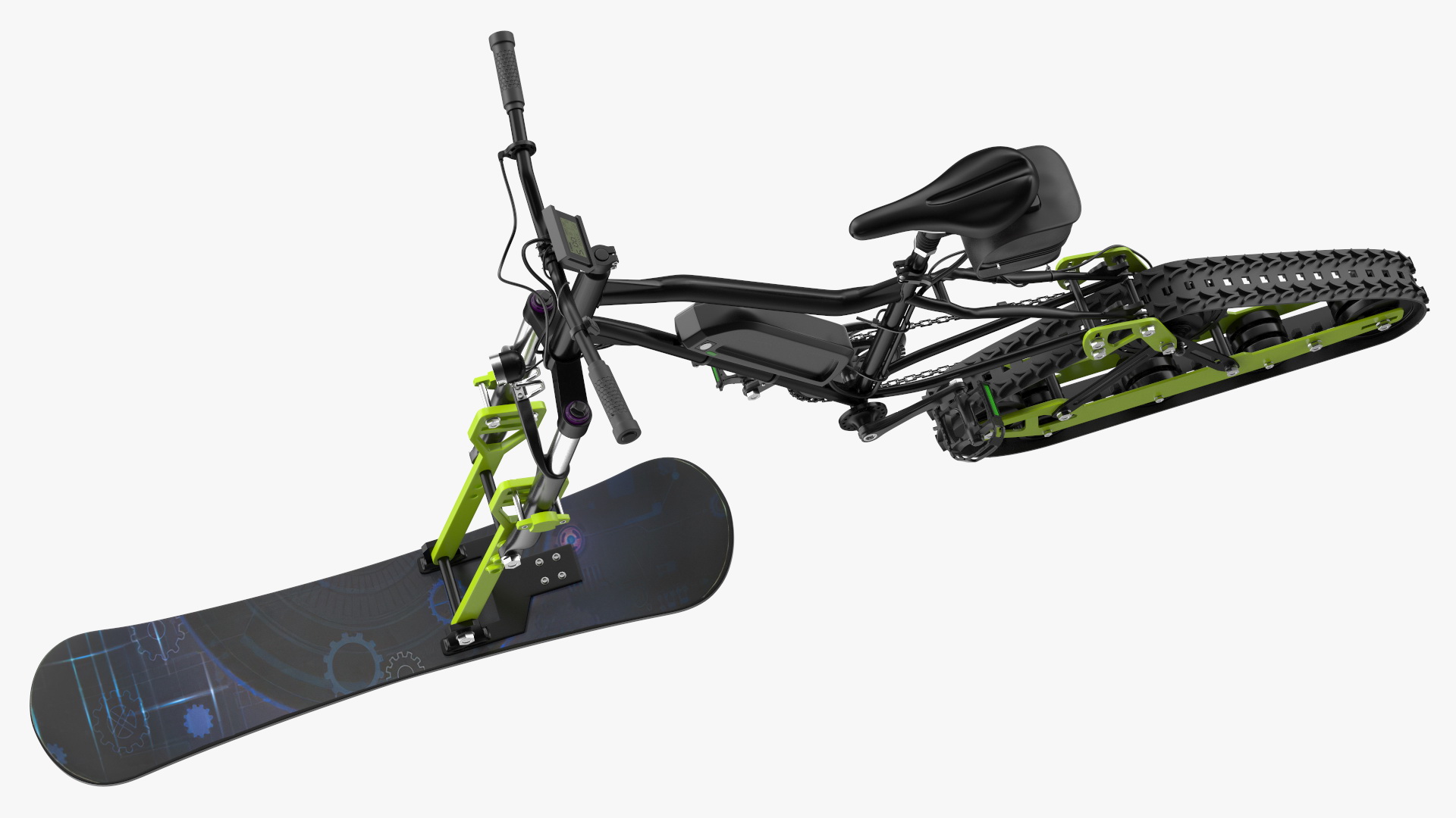 Electric SnowBike Rigged 3D model