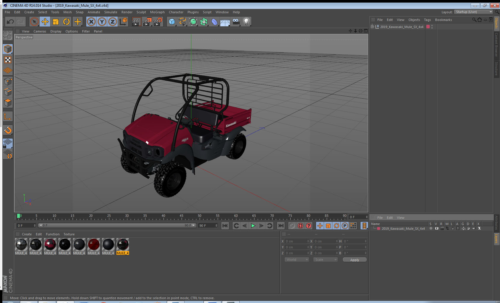 3D model 2019 Kawasaki Mule SX 4x4